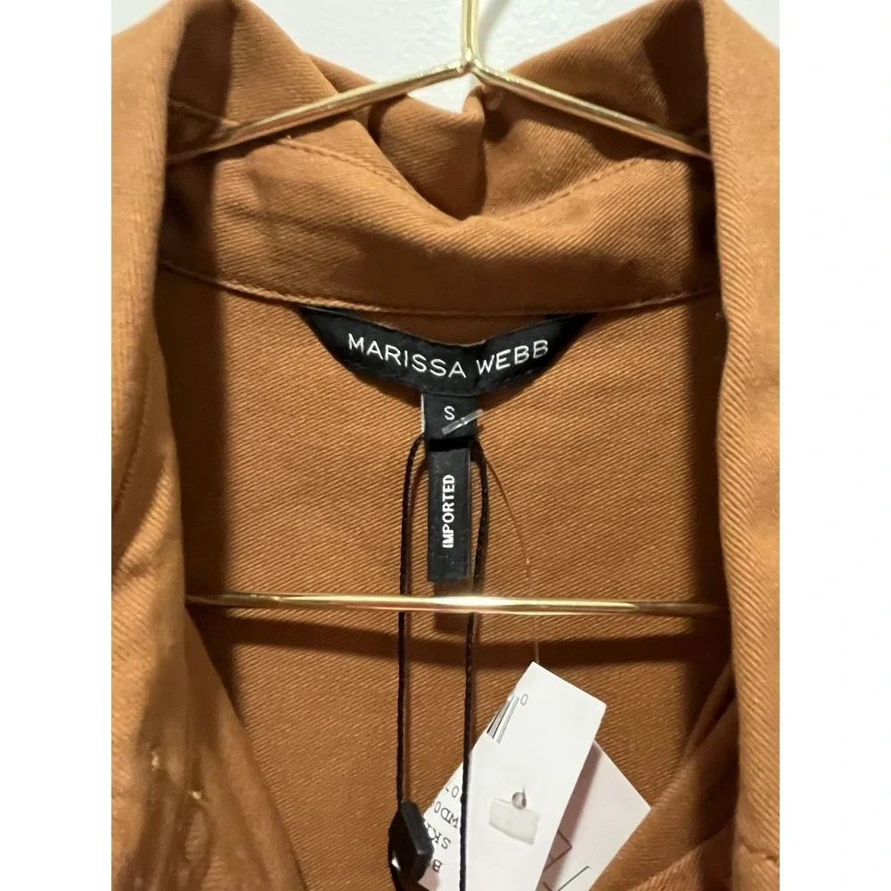 NWT Marissa Webb Skyler Belted Brushed Twill-Tunic Dress In Sienna SZ S - Picture 5 of 10